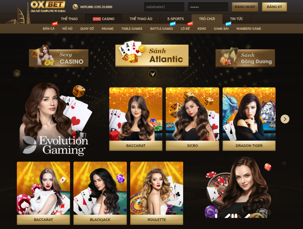 Sảnh chơi Casino trực tuyến